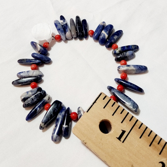 Natural Blue Sodalite Irregular Teardrop Stone Beads - Picture 4 of 6
